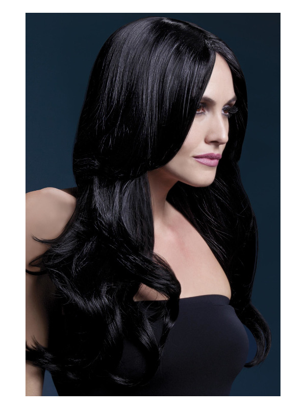 Fever Khloe Wig, Black, Long Wave with Centre Parting, 66cm / 26in