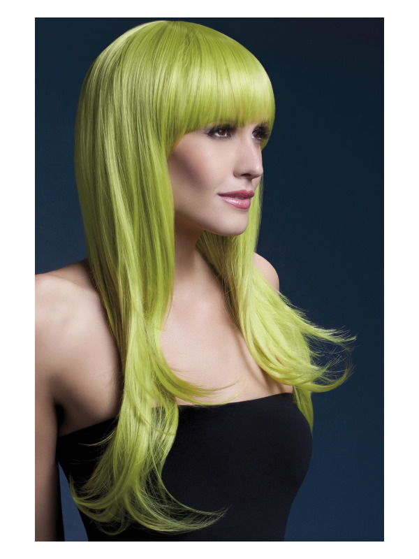 Fever Sienna Wig, Pastel Green, Long Feathered with Fringe, 66cm / 26in