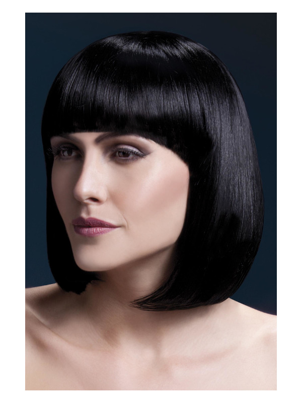 Fever Elise Wig, Black, Sleek Bob with Fringe, 33cm / 13in