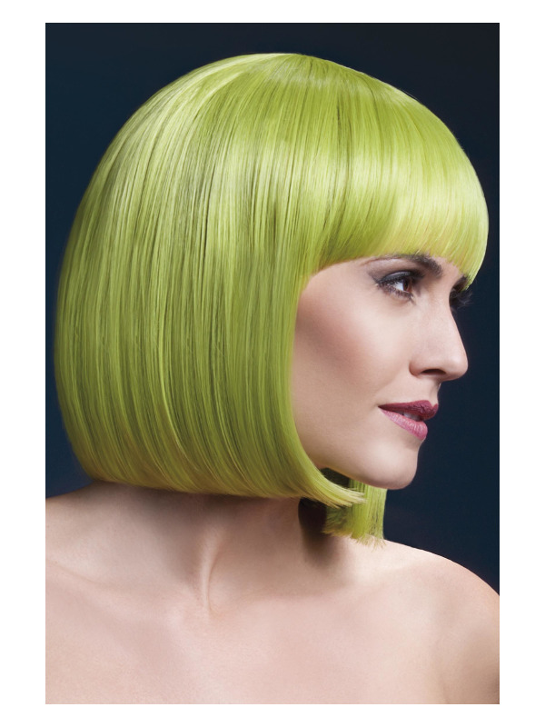 Fever Elise Wig, Pastel Green, Sleek Bob with Fringe, 33cm / 13in