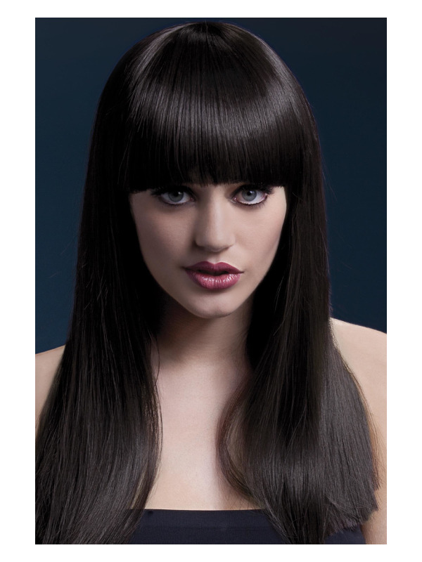 Fever Alexia Wig, Brown, Long Blunt Cut with Fringe, 38cm / 19in