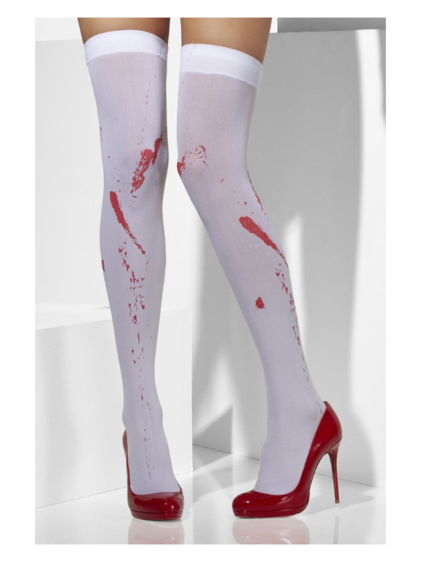 Opaque Hold-Ups, White, Blood Stain Print