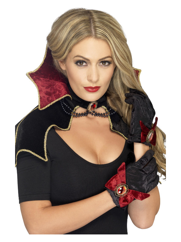 Fever Vamp Kit, Black, with Cape, Collar & Gloves