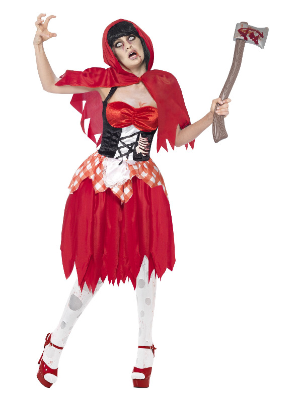 Zombie Hooded Beauty Costume, Red