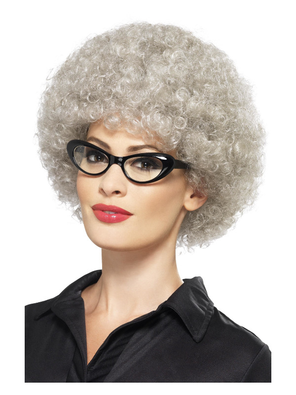 Granny Perm Wig, Grey