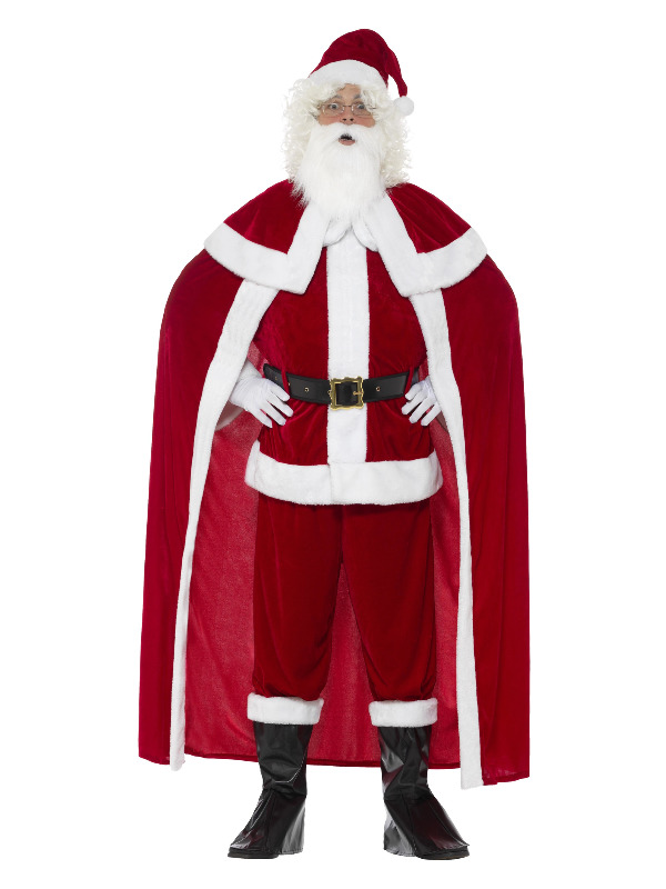 Deluxe Santa Claus Costume with Trousers, Red