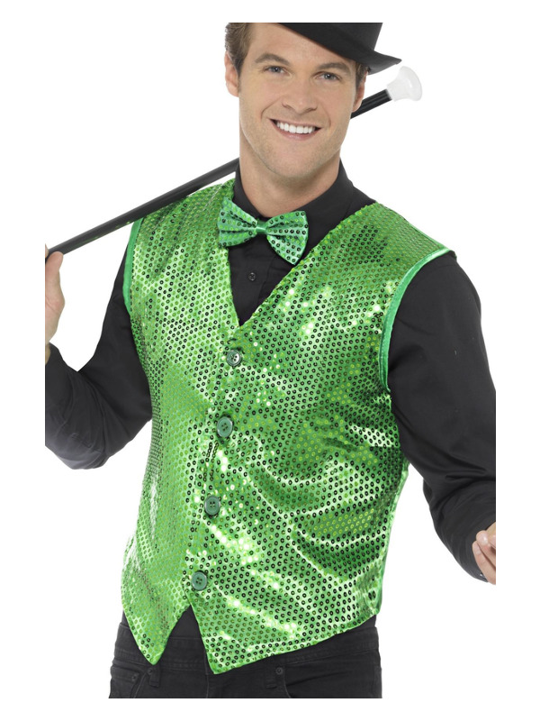 Sequin Waistcoat, Green