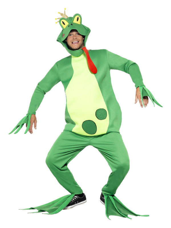 Frog Prince Costume, Green, Top with Attached Gloves, Trousers, Headpiece and Feet Covers