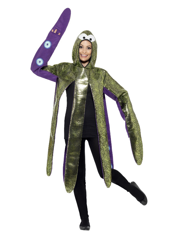 Octopus Costume, Foam Bonded, Purple, with Hooded Tabard