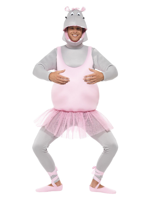 Ballerina Hippo Costume, Pink, with Top, Trousers Headpiece & Shoe Covers