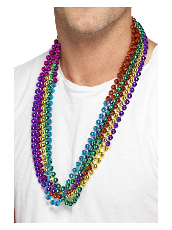 Party Beads, Rainbow, 6 Strings Per Pack