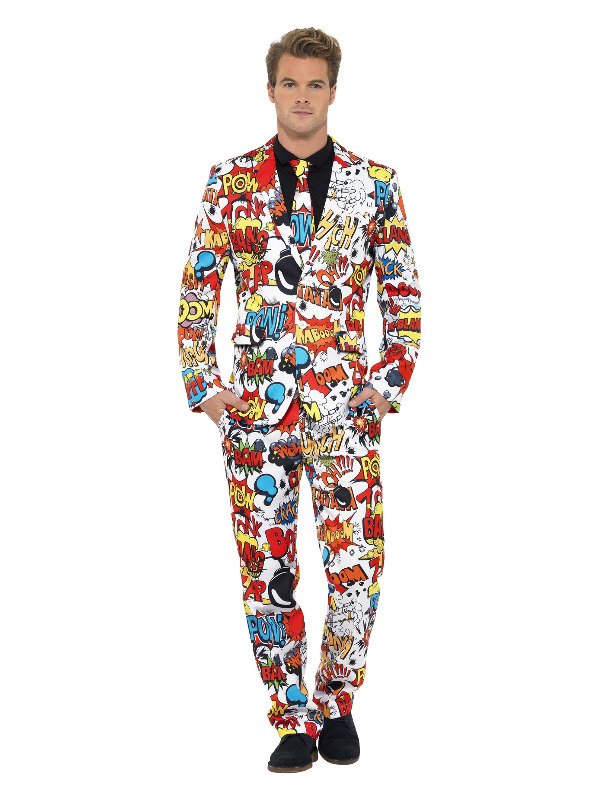 Comic Strip Suit, Red & White