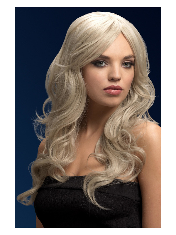 Fever Nicole Wig, Silver Blonde, Soft Wave with Side Parting, 26inch/66cm