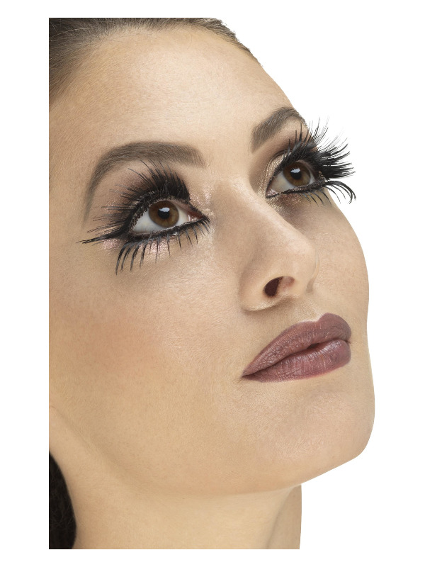 Eyelashes, Black, Top & Bottom Set, Wings, Contains Glue