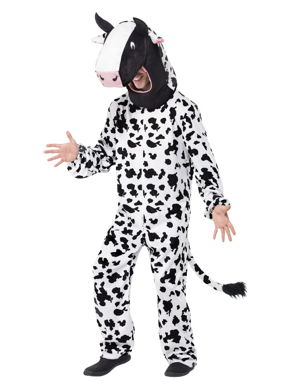 Cow Costume, Black & White, with Bodysuit and Hood