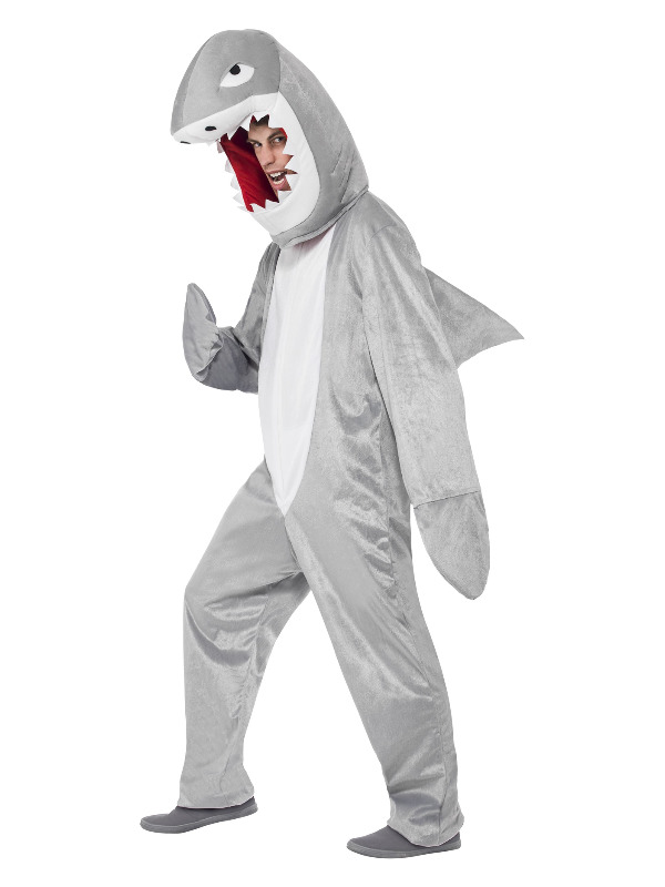 Shark Costume, Grey, with Bodysuit and Hood