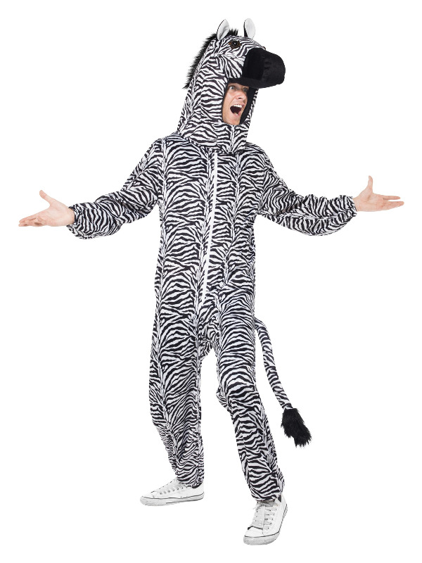 Zebra Costume, Black & White, with All in One & Hood