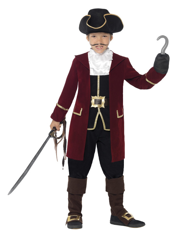 Deluxe Pirate Captain Costume, Black