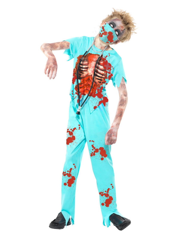 Zombie Surgeon Costume, Blue