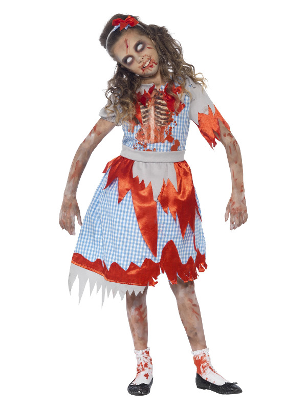 Zombie Country Girl Costume, Blue