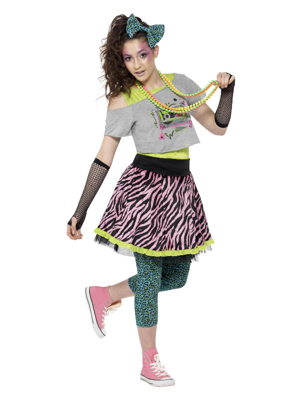 80s Wild Child Costume, Multi-Coloured