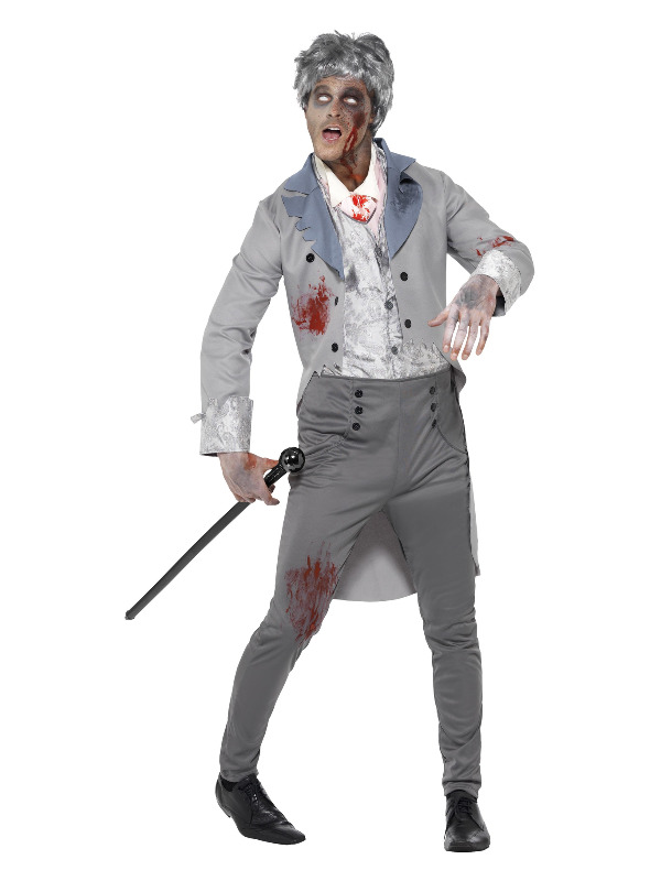 Zombie Gent Costume, Grey