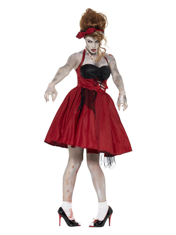 Zombie 50s Rockabilly Costume, Red