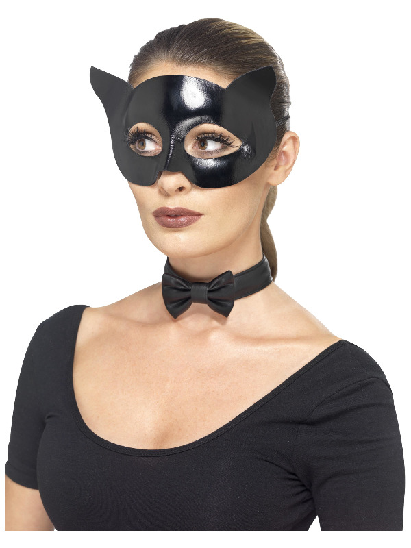 Fever Cat Instant Kit, Black, with Wet Look Mask & Collar