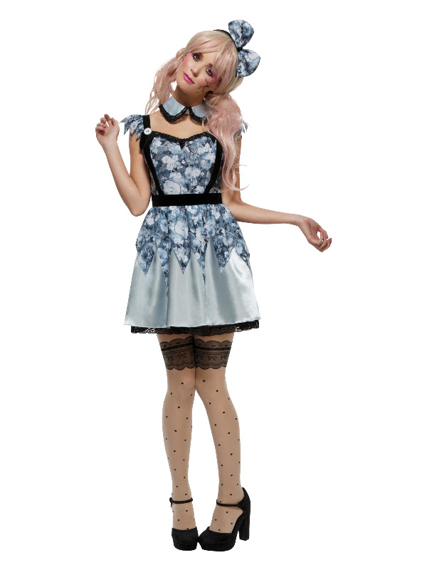 Fever Broken Doll Annie Costume, Blue