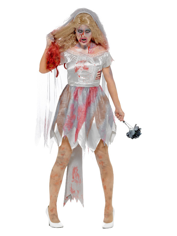 Deluxe Zombie Bride Costume, Grey