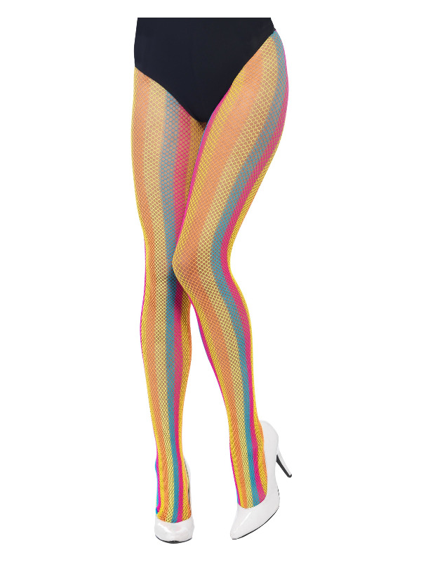 Fishnet Tights, Neon, Striped