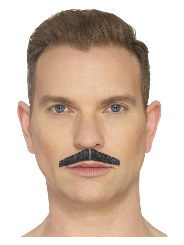 The Pencil Moustache, Black, Hand Knotted, Deluxe