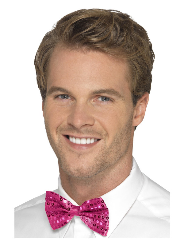 Sequin Bow Tie, Pink