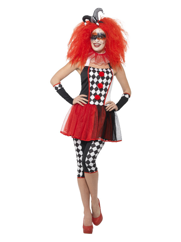 Twisted Harlequin Costume, Black & Red