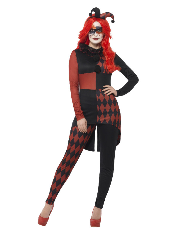 Sinister Jester Costume, Black & Red