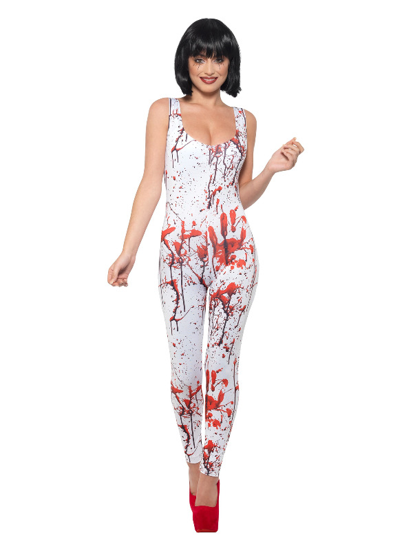 Fever Blood Splatter Costume, White & Red