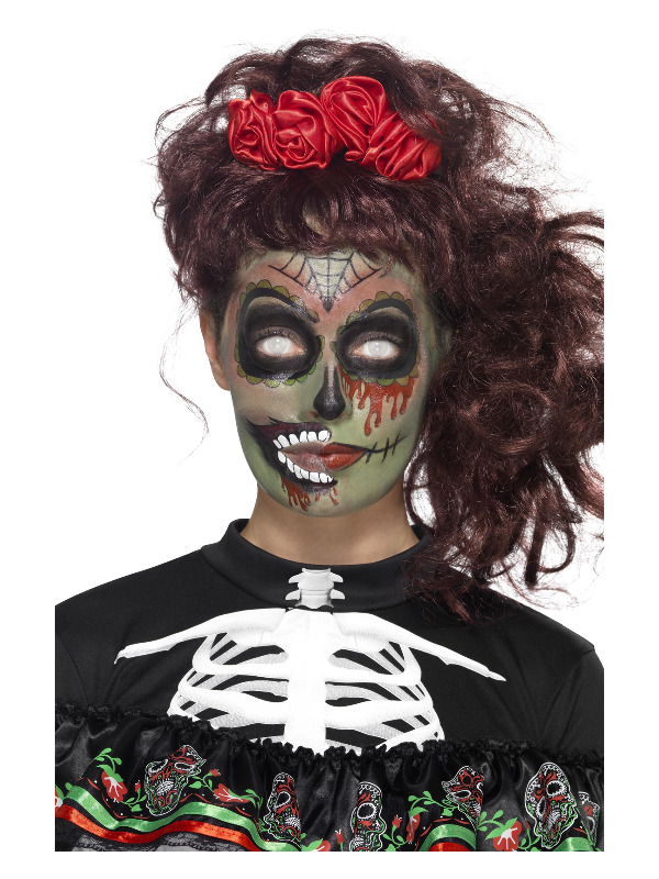 Smiffys Make-Up FX, DOTD Zombie Kit, Grease, Multi-Coloured, Transfers, Facepaint, Crayon & Applicators