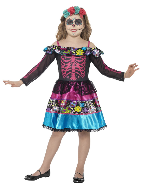 Day of the Dead Sweetheart Costume, Multi-Coloured