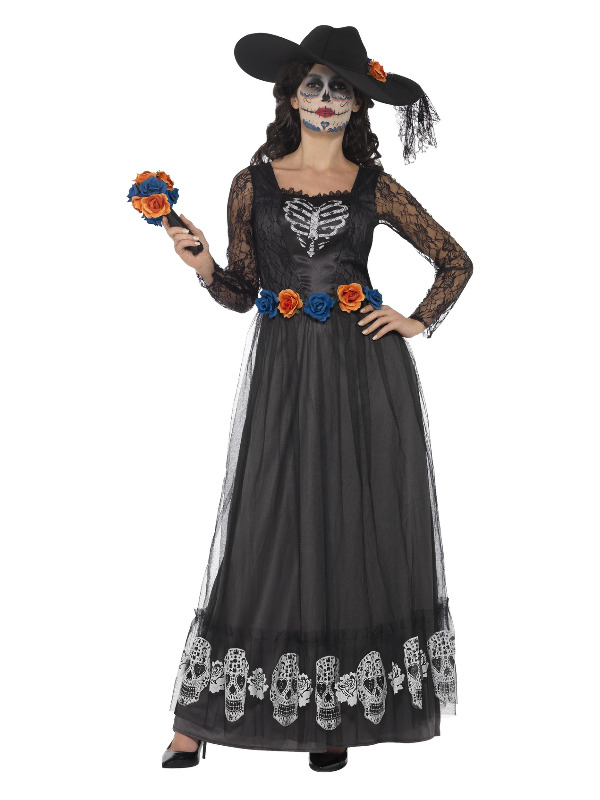 Day of the Dead Skeleton Bride Costume, Black