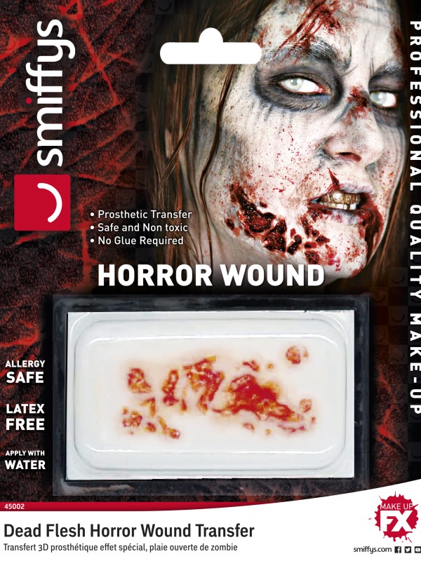 Horror Wound Transfer, Dead Flesh, Red, Water Based, Allergy & Latex Free