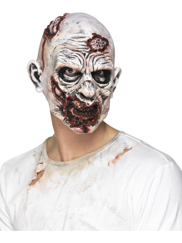 Zombie Mask, Foam Latex, Multi-Coloured, Full Overhead