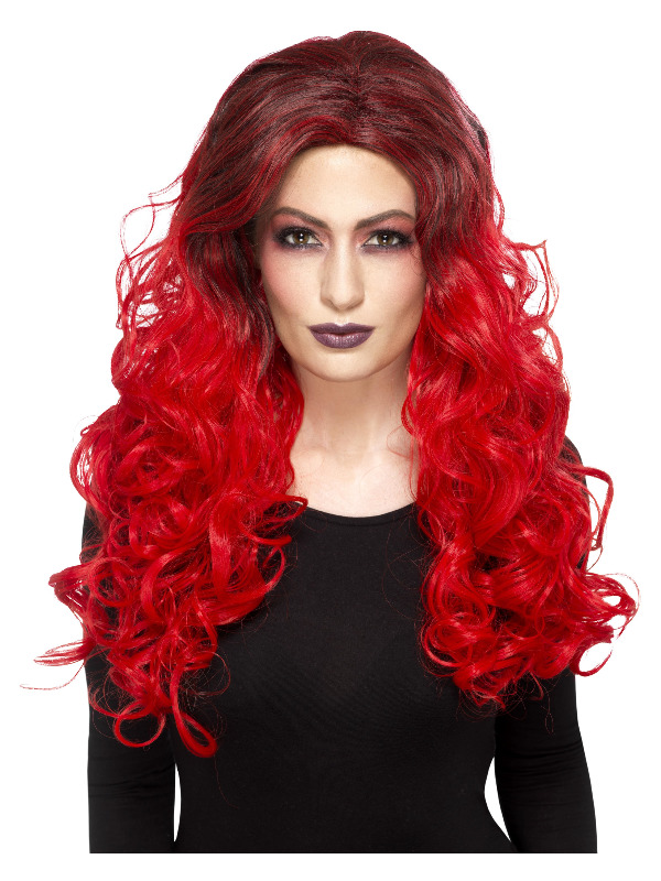 Deluxe Devil Glamour Wig, Red, Heat Resistant / Styleable