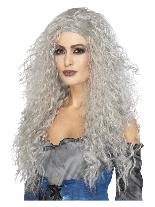 Banshee Wig, Grey, Long & Messy