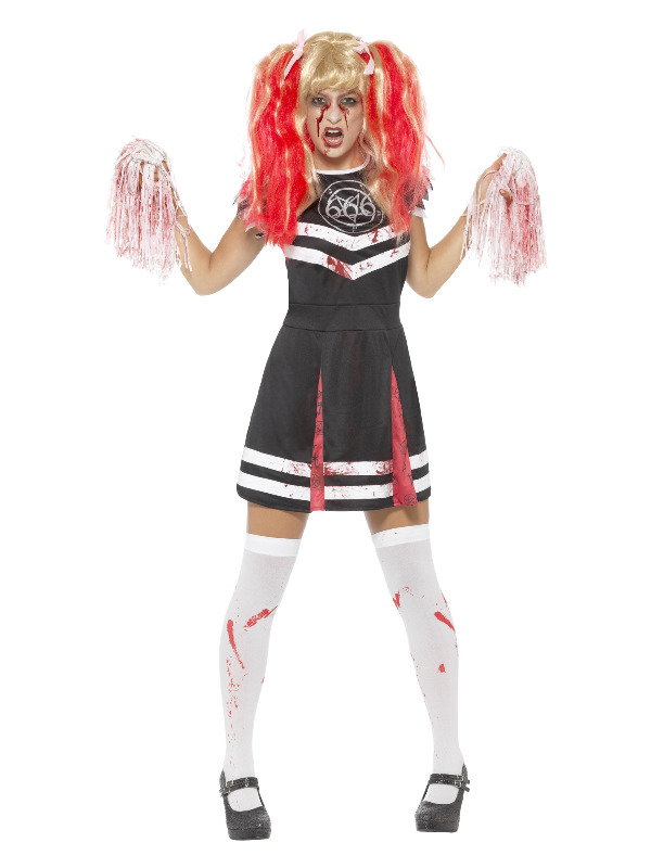 Satanic Cheerleader Costume, Black