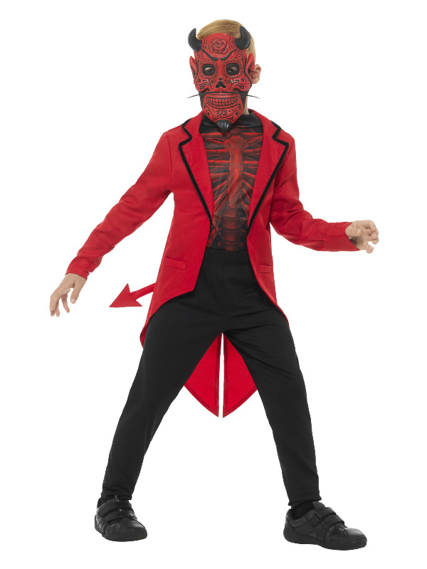 Deluxe Day of the Dead Devil Boy Costume, Red