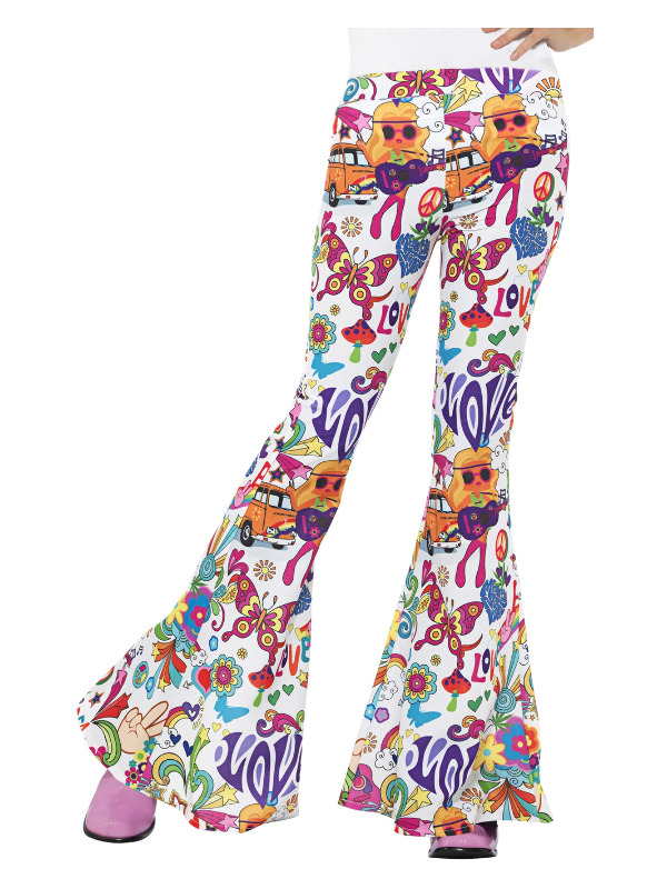 Groovy Flared Trousers, Ladies, Multi-Coloured