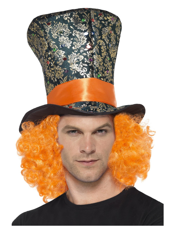 Top Hat, Multi-Coloured, with Attached Hair