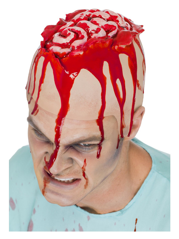 Open Brain Head Cap, Flesh, Latex