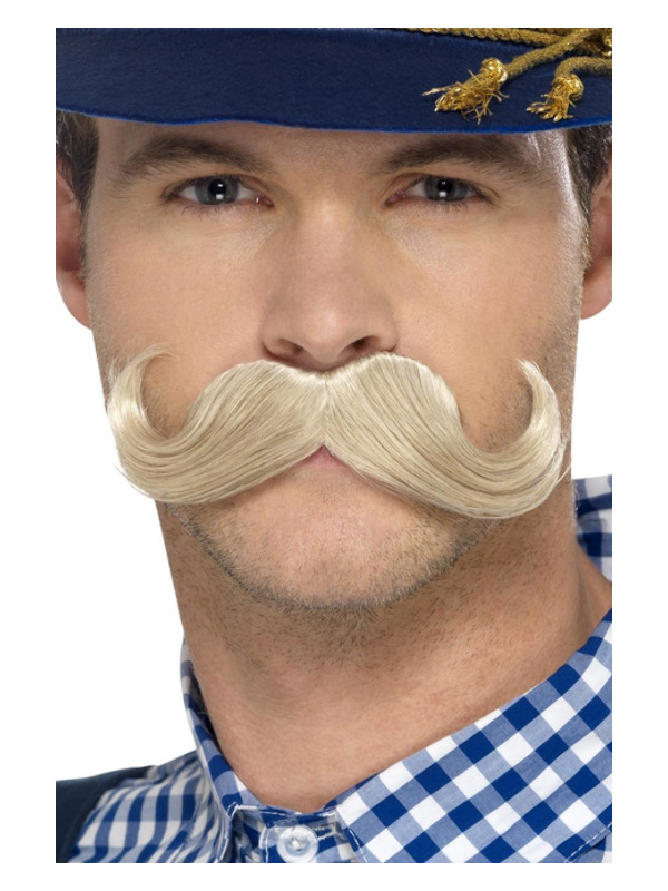 Authentic Bavarian Oktoberfest Moustache, Blonde, Self Adhesive