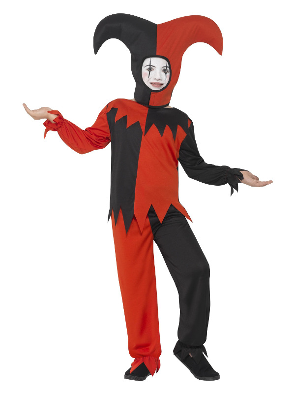 Twisted Jester Costume, Red & Black